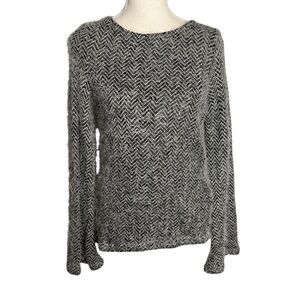 Smash! Marti Sweater Grey Herringbone Fuzzy Knit Pullover A1719402 Mens S